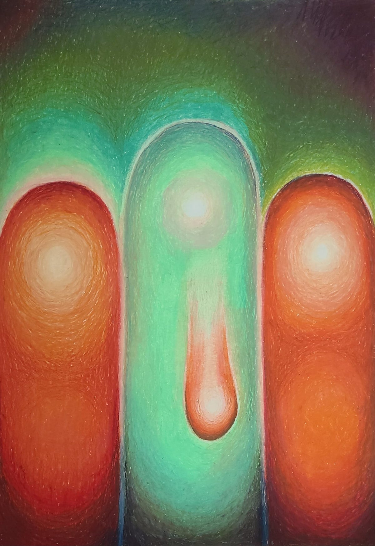 UNTITLED IN GREEN BETWEEN ORANGE