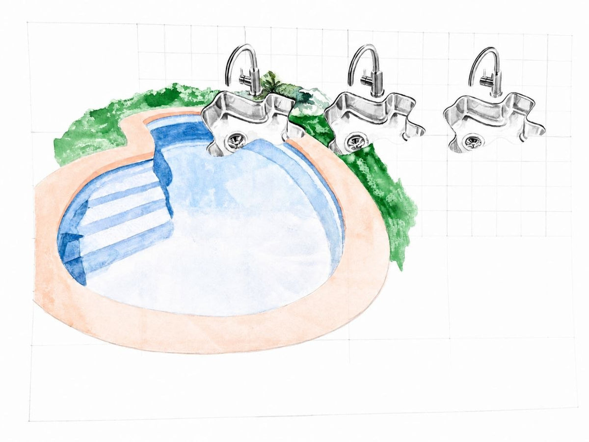 MYSTIC TEXAS SHAPED SINKS WITH PINK POOL